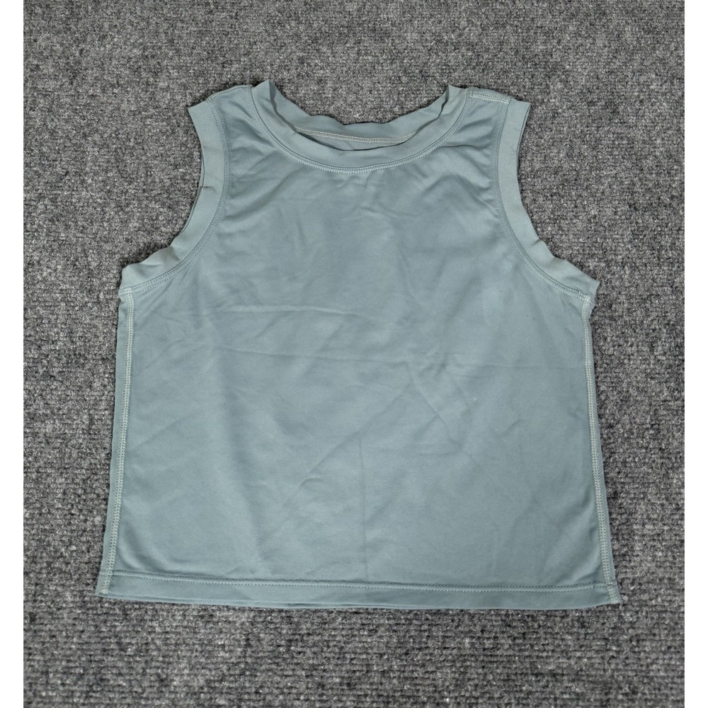 Paragon Tank Top Womens Small Blue Green Cropped Sleeveless‎ Athletic Stretch